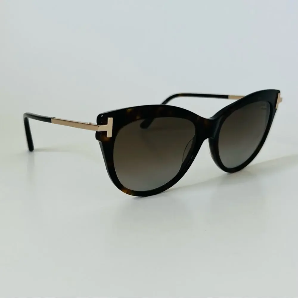 Tom Ford sunglasses Kira Polarized TF821 52H Cat Eye Authentic New Havana